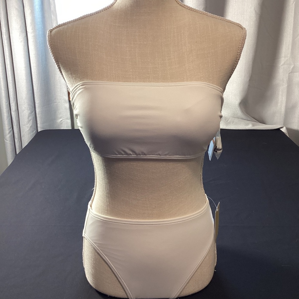 MICHAEL Michael Kors Womens White Bikini Set S NEW Bandeau or Halter High Rise
